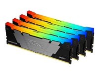 Kingston FURY Renegade RGB - DDR4 - kit - 32 Go: 4 x 8 Go - DIMM 288 broches - 3200 MHz / PC4-25600 - CL16 - 1.35 V - mémoire sans tampon - non ECC - noir KF432C16RB2AK4/32