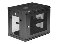 StarTech.com Rack serveur 9U à montage mural - Boîtier armoire serveur - Jusqu'à 43,1 cm de profondeur - Armoire réseau - Armoire de rack - montable sur mur - noir - 9U RK9WALM